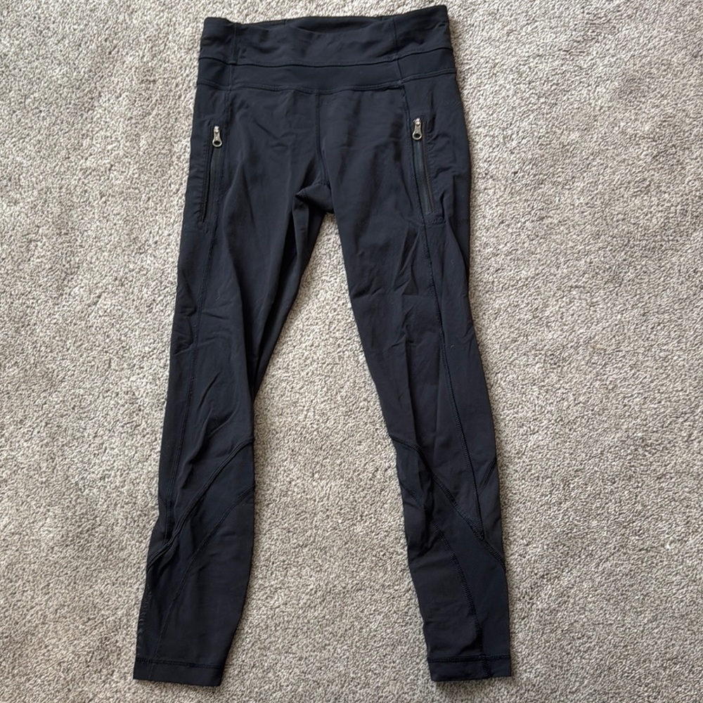 Black Lululemon Leggings with Zipper Pockets